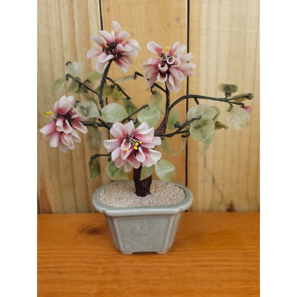 Vintge Chinese Art Glass Bonsai Tree - Picture 2 of 9